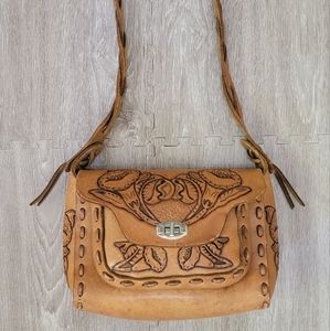 Tooled leather purse